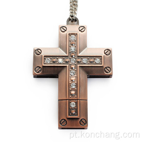 Pen drive USB metal Crystal Cross